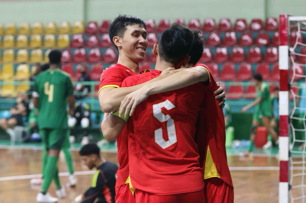 The Vietnam futsal team had their second consecutive victory against Saudi Arabia. Photo: Thanh Vu