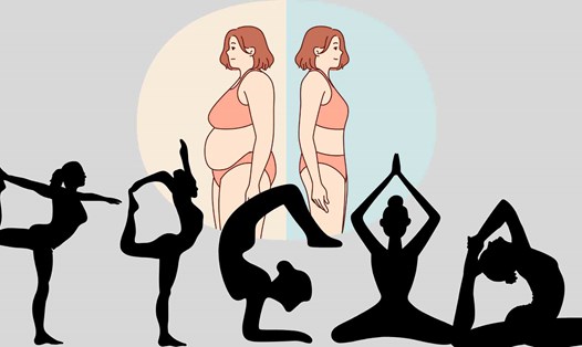 Các bài tập yoga giúp đốt cháy mỡ bụng, giảm cân. Ảnh đồ họa: Hoàng Lộc