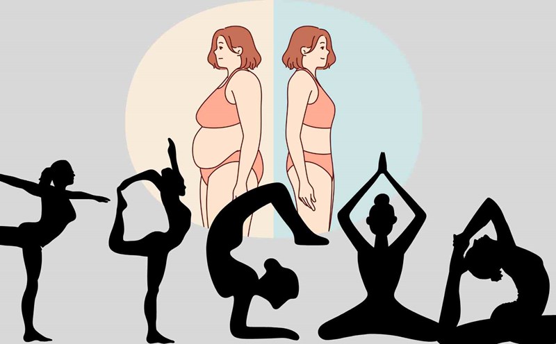 Yoga exercises help burn belly fat, lose weight. Graphic photo: Hoang Loc