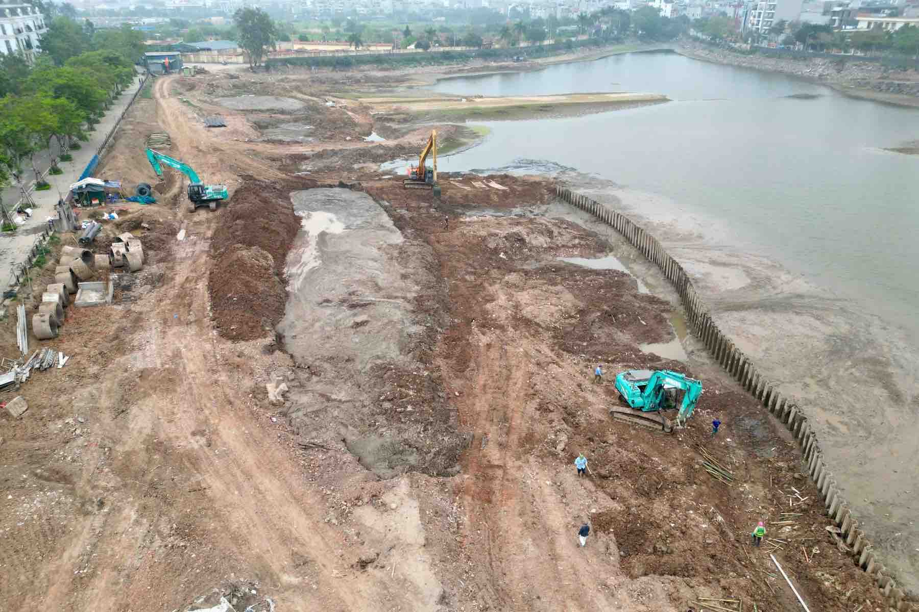 El parque de pruebas, el parque, el lago climatizado de mas de 20 hectareas en Long Bien.