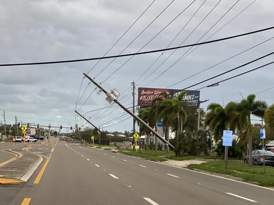 Hurricane Milton strikes Pinellas County, Florida, on October 10, 2024. Photo: Xinhua/ Office of the Pinellas District Police Chief