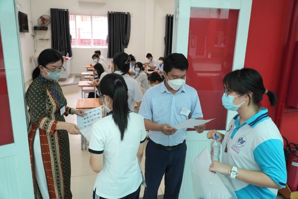 Candidates taking the 10th grade entrance exam in Ho Chi Minh City in previous years. Photo: Chan Phuc