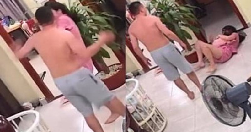 The case of a husband brutally beating his wife caused outrage in 2019. Photo: Cut from clip