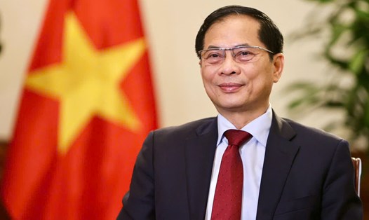 Phó Thủ tướng Chính phủ, Bộ trưởng Ngoại giao Bùi Thanh Sơn đã trả lời phỏng vấn báo giới Việt Nam nhân chuyến thăm cấp nhà nước đến Việt Nam của Tổng Bí thư, Chủ tịch nước Trung Quốc Tập Cận Bình. Ảnh: Bộ Ngoại giao