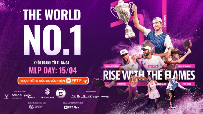 FPT Play exclusively broadcasts matches of the pickleball Rise with the flames event. Photo: FPT Play