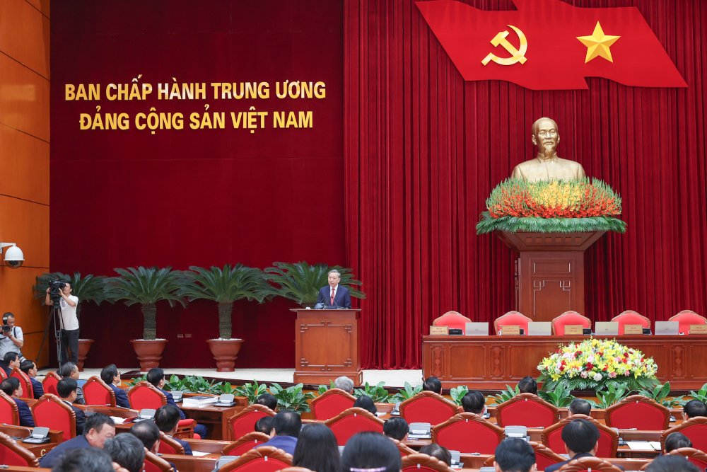 General Secretary To Lam speaks at the 11th Central Conference of the 13th tenure. Photo: Nhat Bac/VGP