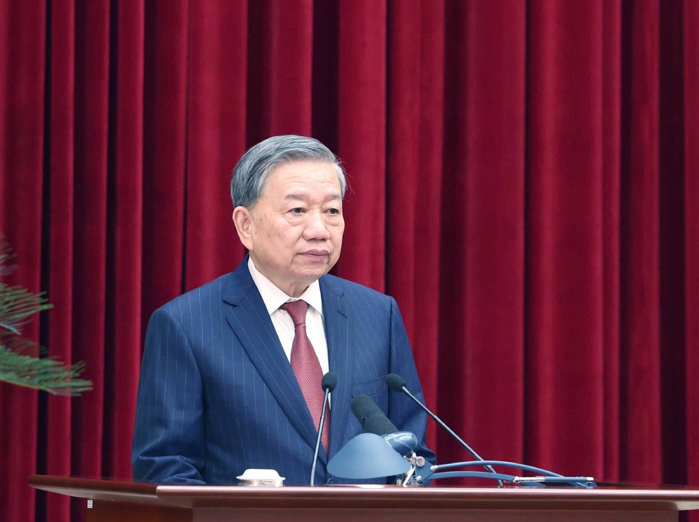 General Secretary To Lam delivered a closing speech at the 11th Central Conference of the 13th tenure. Photo: VNA