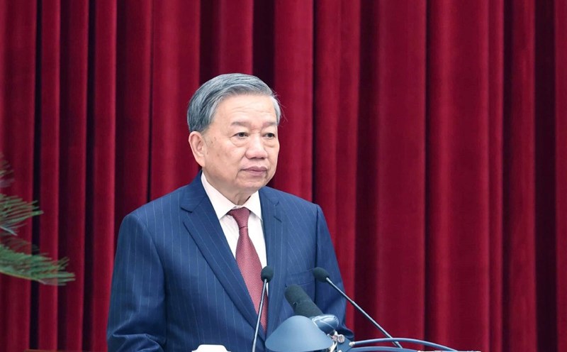 General Secretary To Lam delivered a closing speech at the 11th Central Conference of the 13th tenure. Photo: VNA