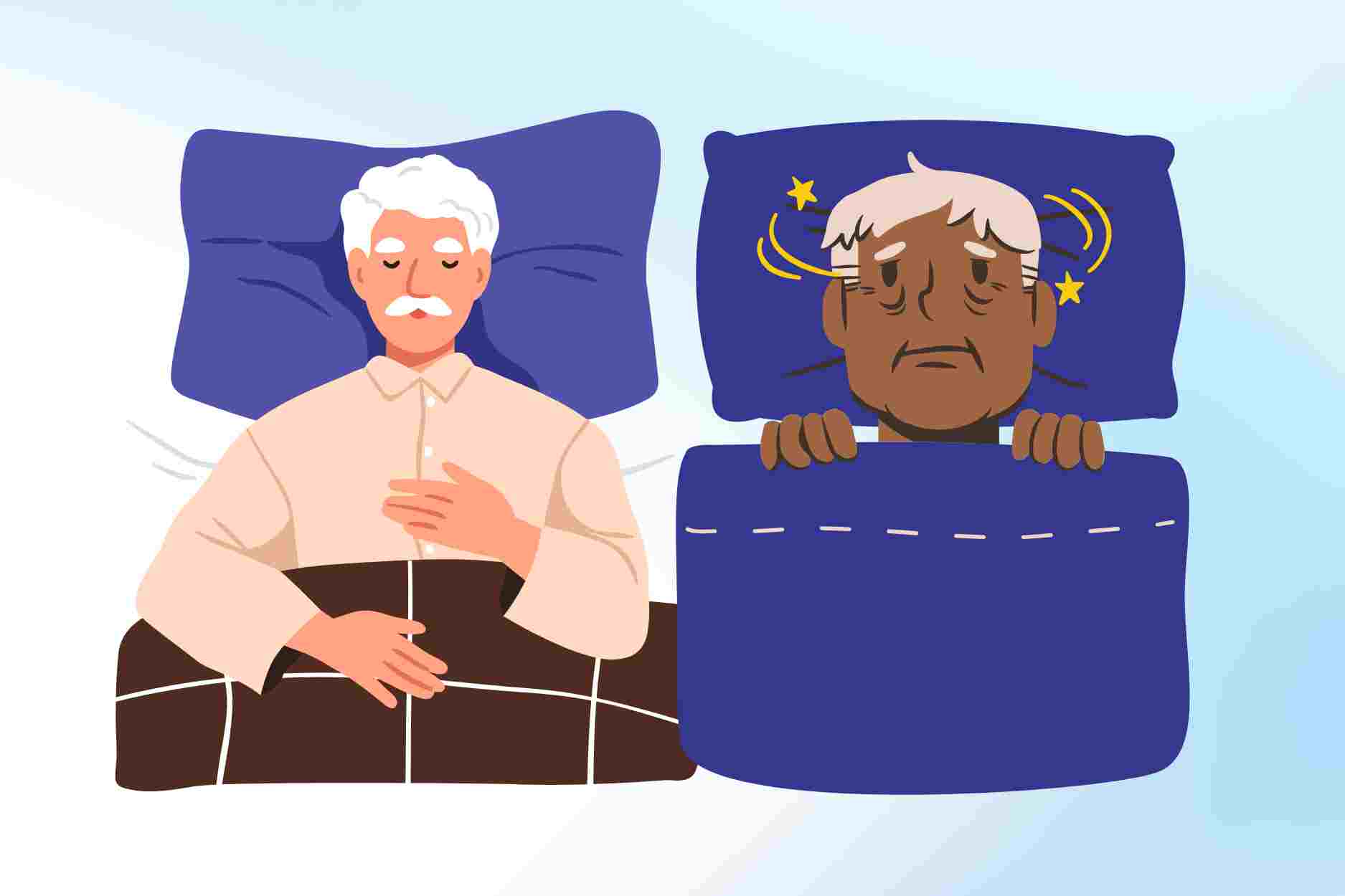 The misconceptions about sleep causing the elderly not to sleep well. Graphic: Dinh Dinh