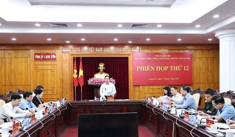 Mr. Hoang Van experience, Secretary of Lang Son Provincial Party Committee directs the prevention and fight against corruption and negativity in the province. Photo: Dinh Quang