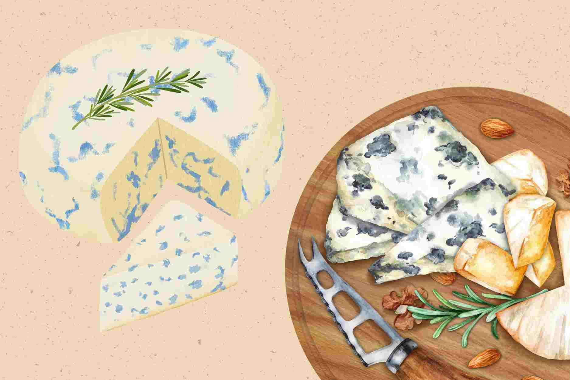 Los 7 sorprendentes beneficios del queso verde para la salud. El dibujo: