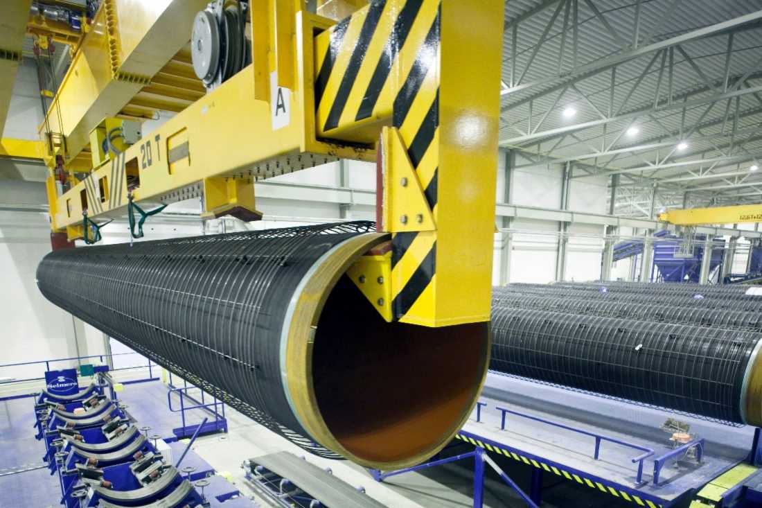 El gasoducto Nord Stream en construccion. Imagen de la pagina web de Gazprom