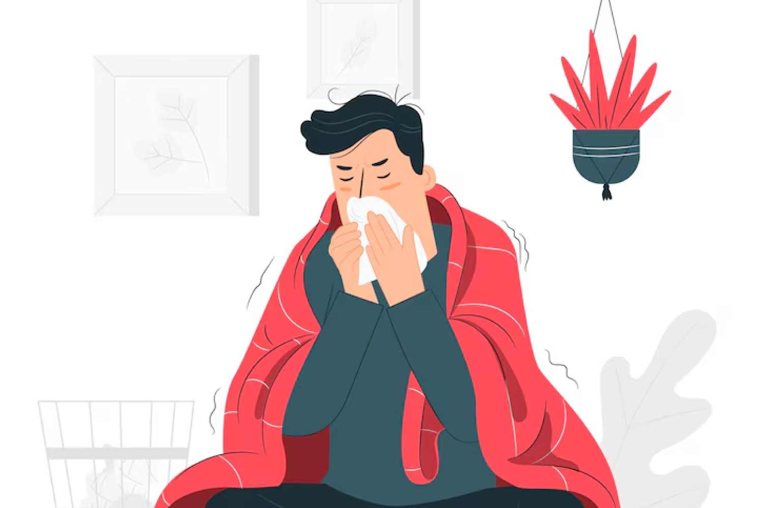 La falta de sueño no solo hace que el cuerpo se canse sino que tambien puede causar cosas, estornudando debido al sistema respiratorio e inmunitario. Grafico: Thien Nhan