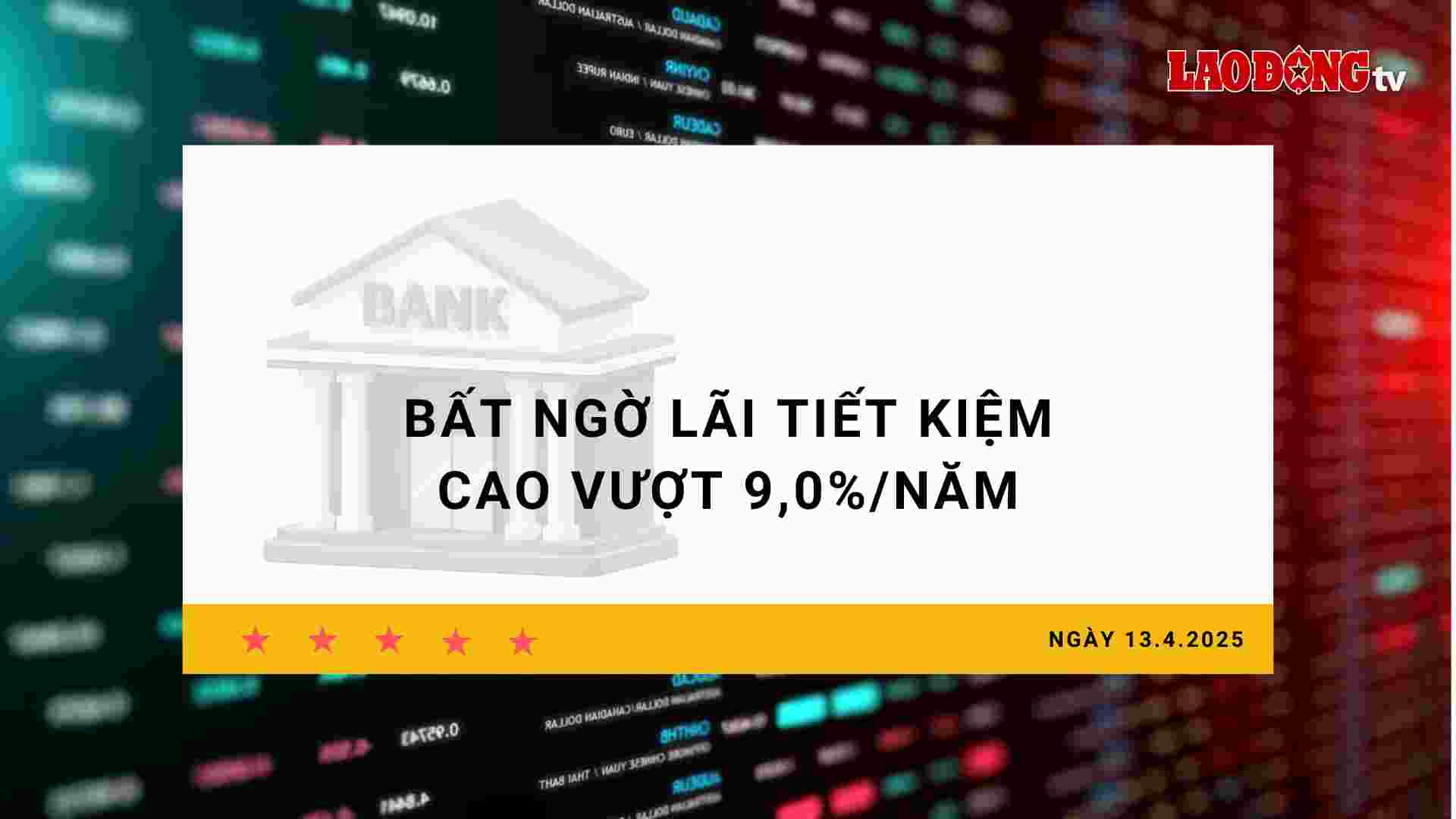 Tasa de interes 13.4: Sorpresa de un alto interes en el ahorro superior al 9,0% anual