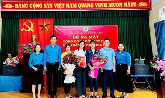Thành lập Công đoàn cơ sở tại Công ty Gia Huy. Ảnh: Công đoàn Hải Dương