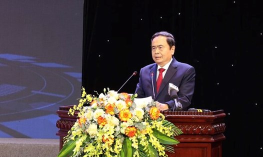 Chủ tịch Quốc hội Trần Thanh Mẫn phát biểu chỉ đạo tại Diễn đàn diễn ra chiều 13.4 tại Bắc Ninh. Ảnh: Truyền thông tỉnh Bắc Ninh