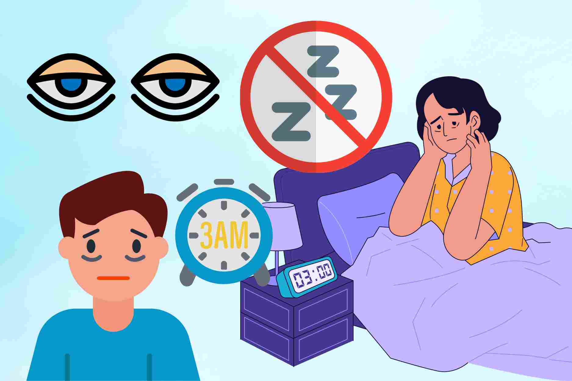 The cause of you wake up in the middle of the night, not sleep well. Graphic: Dinh Dinh