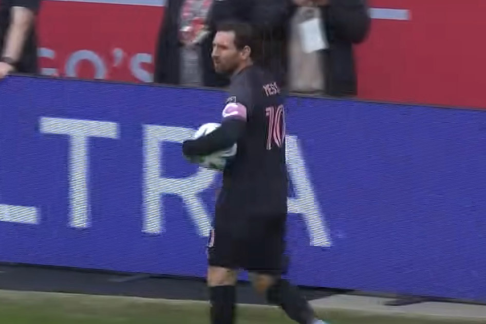 Messi perdio muchas oportunidades en el partido contra Chicago Fire. Fotos cortadas del video
