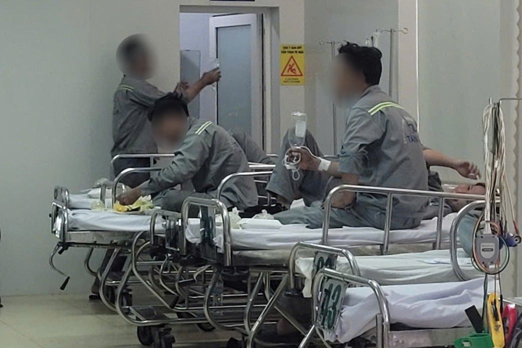 Some workers monitor health at Ba Ria Hospital after a gas leak. Photo: Thanh An