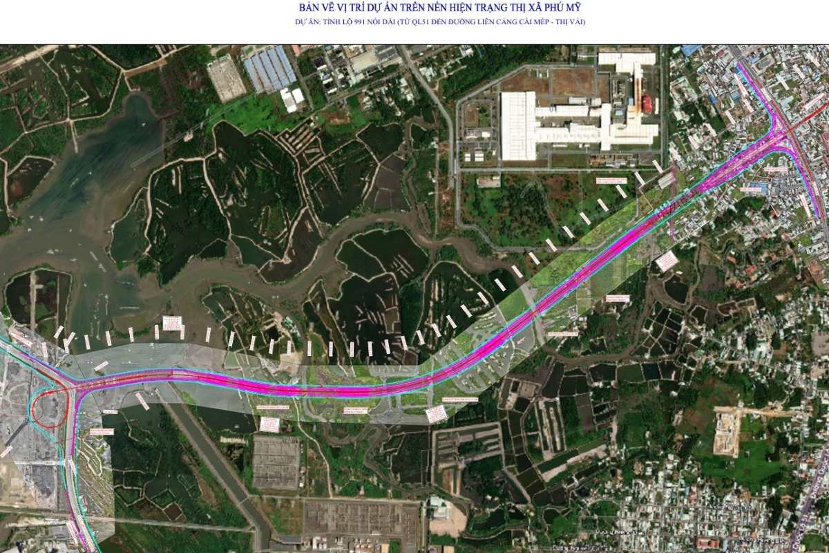 Diagrama de la carretera provincial 991 se extendio, con una inversion estimada total de mas de VND 2,088 mil millones. Foto: PMUDA GTKV & NN