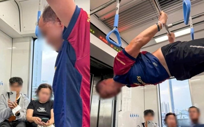 The man wiped, inhaled the single bar on the Metro ship No. 1. Photo: Police provided