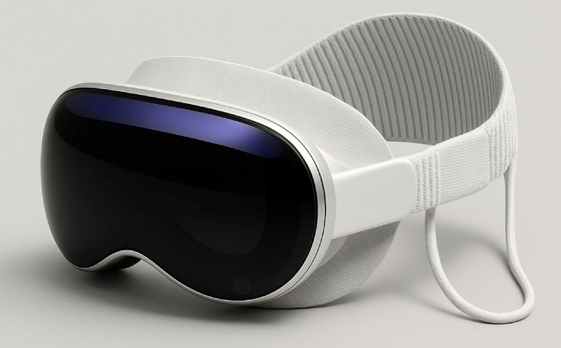 Apple accelerates the development of Vision Pro cheaper and lighter. Artwork created by AI