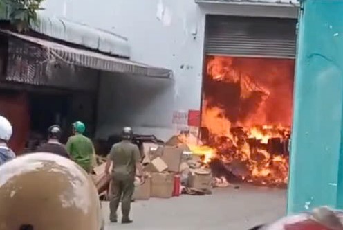 The scene of the fire. Photo: Bao Nhi