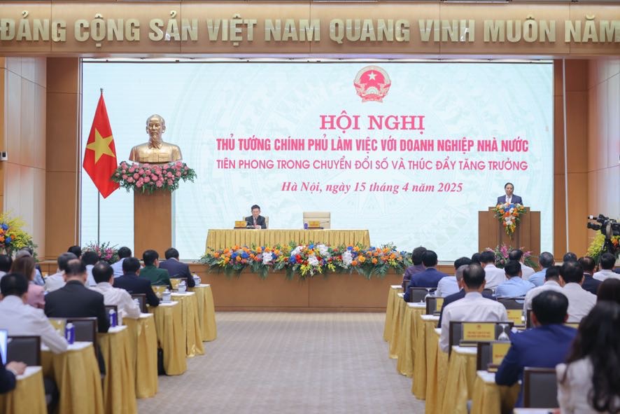 Toan canh hoi nghi Thu tuong Chinh phu lam viec voi doanh nghiep Nha nuoc. Anh: VGP