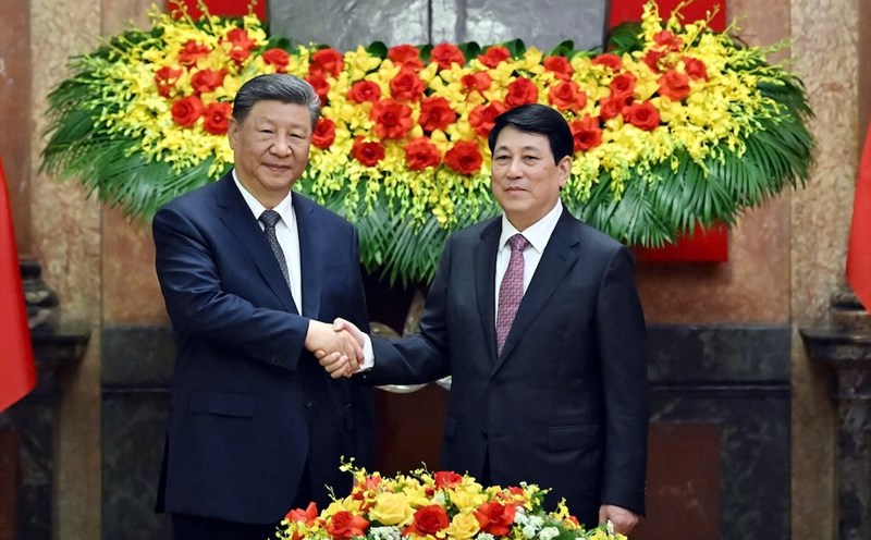 Member of the Politburo, President Luong Cuong and General Secretary, President of China Xi Jinping. Photo: Hai Nguyen