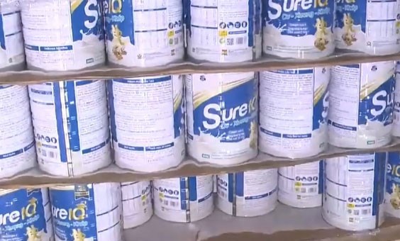 One of the fake milk was seized by the authorities for investigation. Photo: P.Tam