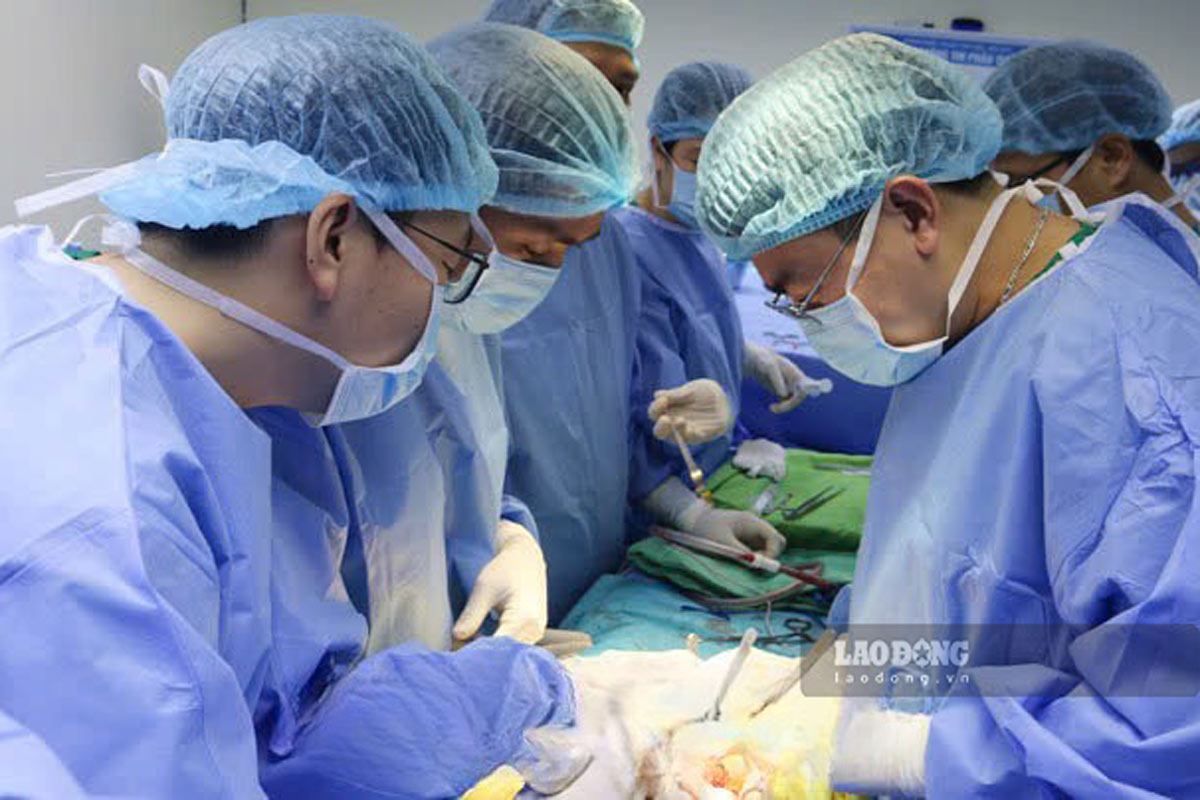The first kidney transplant from the donor lived in Quang Ninh by the medical doctors of Vietnam - Sweden Uong Bi Hospital has the professional support of experts from Viet Duc Friendship Hospital. Photo: The hospital provides