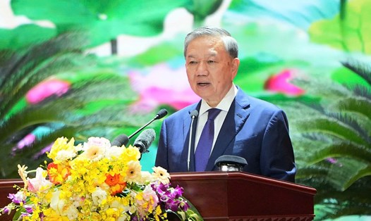 Tổng Bí thư Tô Lâm nhấn mạnh bộ ba cần phải loại bỏ là “tham nhũng, lãng phí, tiêu cực”. Ảnh: Trần Vương