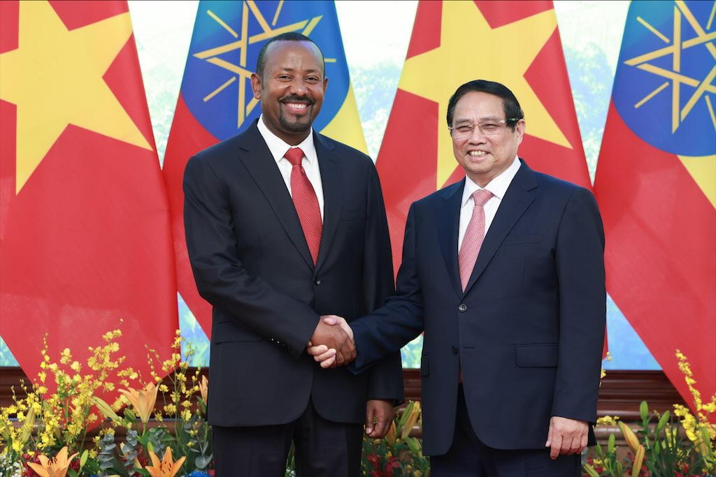 Politburo member, Prime Minister Pham Minh Chinh and Ethiopia Prime Minister Abiy Ahmed Ali. Photo: Hai Nguyen