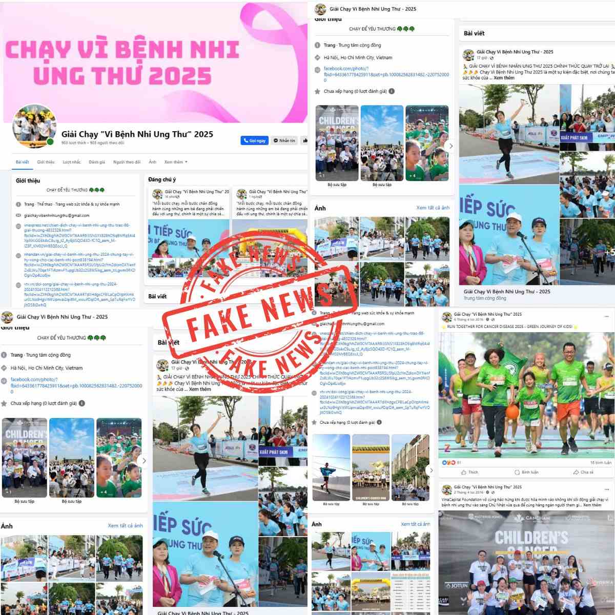 Las paginas de fans de la carrera "Por los niños con cancer 2025" utilizan imagenes incorrectas de la carrera del Hospital K. Imagen de la BVCC