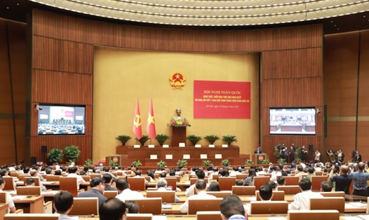 Toàn cảnh Hội nghị toàn quốc quán triệt triển khai Nghị quyết Hội nghị Trung ương 11. Ảnh: Trần Vương
