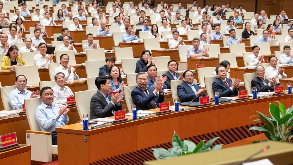 Tong Bi thu To Lam va cac lanh dao Dang, Nha nuoc du Hoi nghi. Anh: Tran Vuong