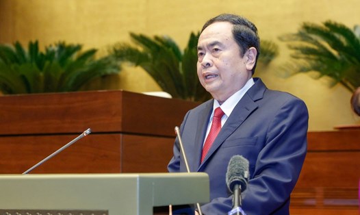 Ủy viên Bộ Chính trị, Chủ tịch Quốc hội Trần Thanh Mẫn cho biết thời hạn chậm nhất các đơn vị hành chính cấp xã, cấp tỉnh chính thức đi vào hoạt động. Ảnh: Hải Nguyễn