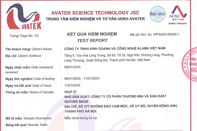 La compañia que posee la leche Hiup ofrece pruebas independientes de sus productos. Imagen: Tomada de la pantalla