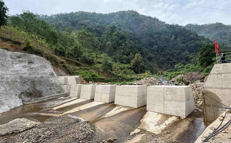 Sabo dam is built according to Japanese standards in Po village, Nam Poi commune, Muong La district, Son La province. Photo: Ngoc Van
