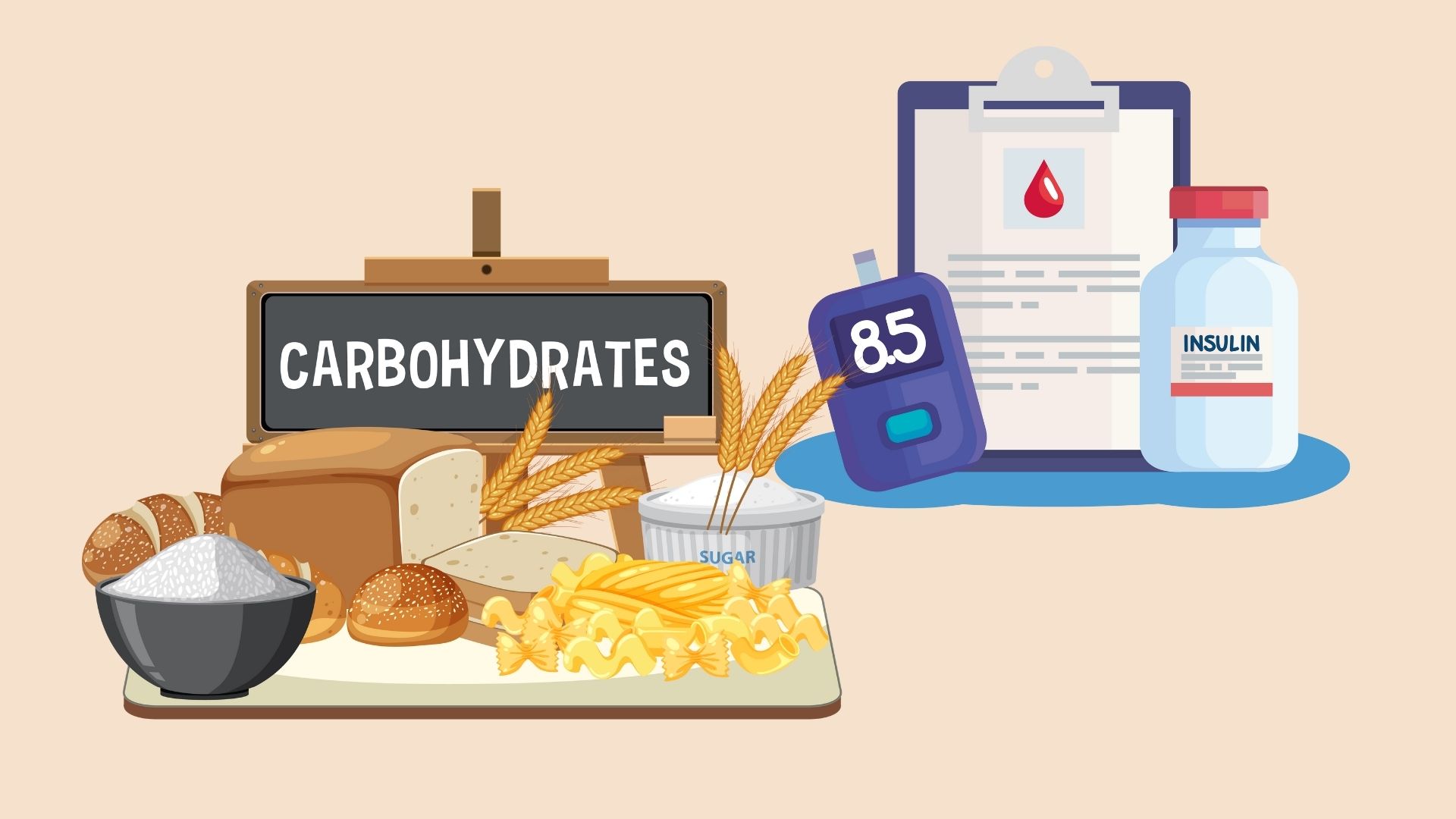 Evite los alimentos ricos en carbohidratos para no aumentar el azucar en la sangre. Diseñado por Linh Dan