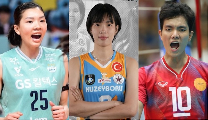 Volleyball players Bich Thuy, Thanh Thuy and Bich Tuyen missed their appointment with the dream of going abroad. Photo: Club