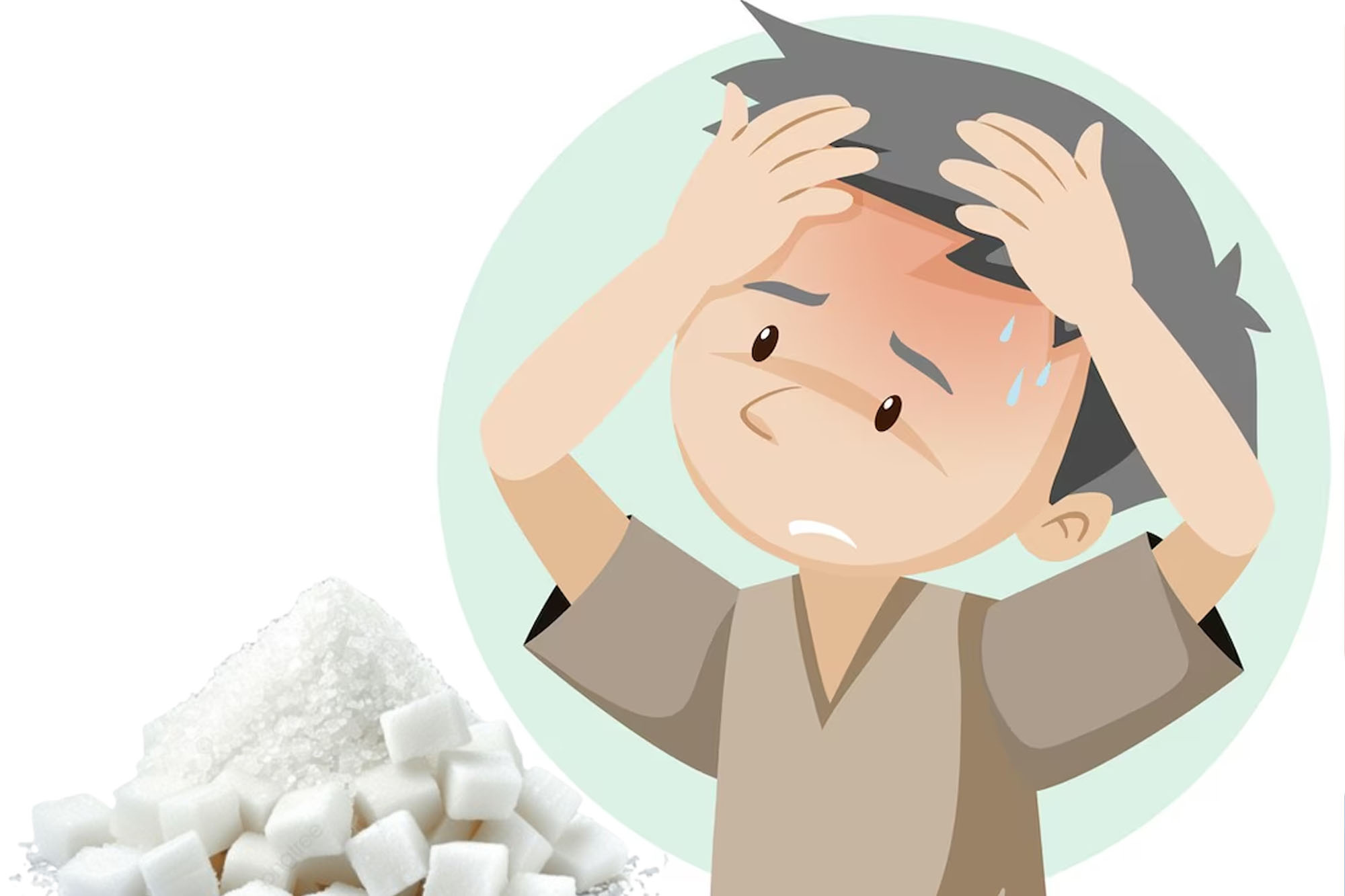 El consumo excesivo de azucar no solo afecta la salud sino que tambien puede ser la causa de dolores de cabeza molestos. El dibujo de la Virgen