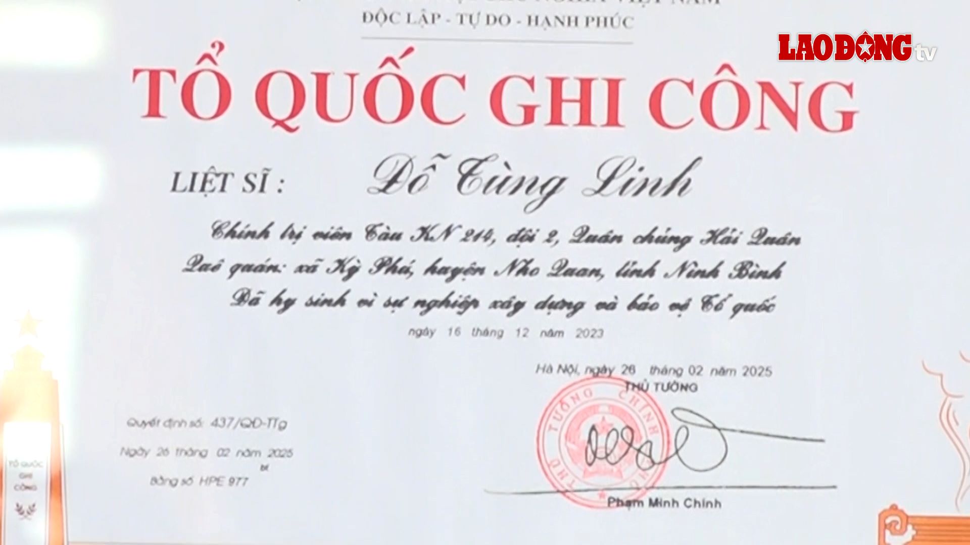 El sargento Do Do Tong Linh es un ejemplo del espiritu valiente de los oficiales de la marina.