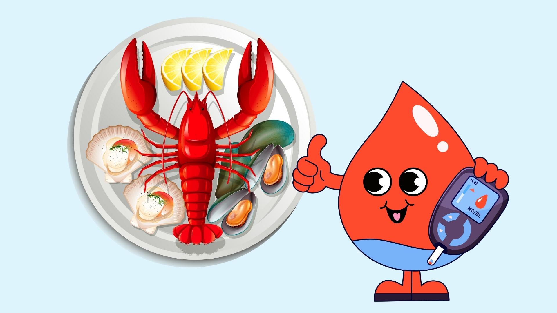 Natural blood sugar reduction by choosing the right type of seafood. Graphics: Linh Dan