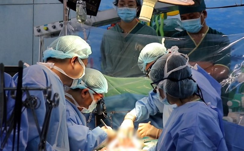 The doctor took the liver from a brain-dead person. Photo: Provided by the hospital