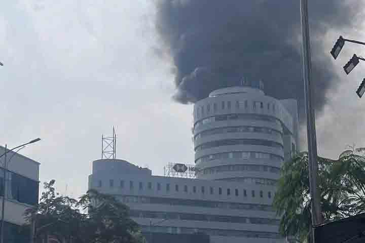 Scene of the high-rise building fire in Dong Da, Hanoi. Photo: Provided by the people