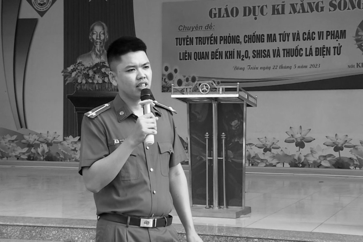 Professional officer Nguyen Dang Khai - officer of the Drug Crime Investigation Police Department, Quang Ninh Provincial Police. Photo: Quang Ninh Police