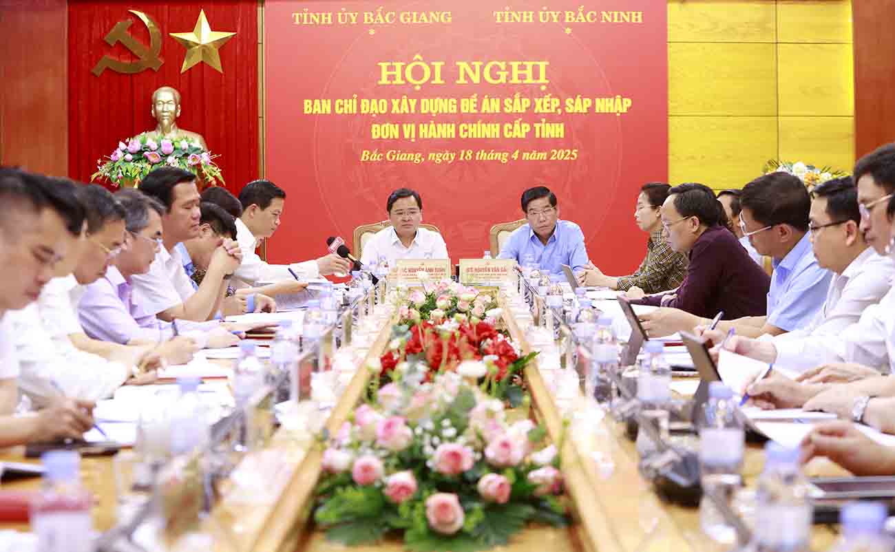 Overview of the conference held on April 18. Photo: Bac Giang Portal