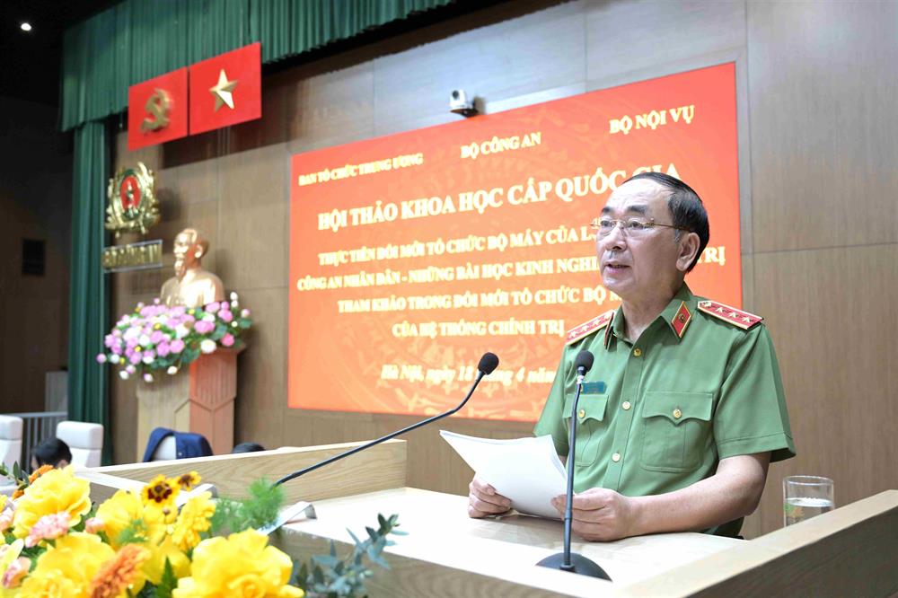 Deputy Minister of Public Security Tran Quoc To spoke at the workshop. Photo: Ministry of Public Security