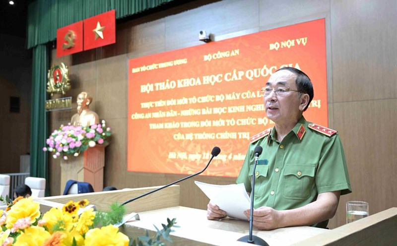 Deputy Minister of Public Security Tran Quoc To spoke at the workshop. Photo: Ministry of Public Security